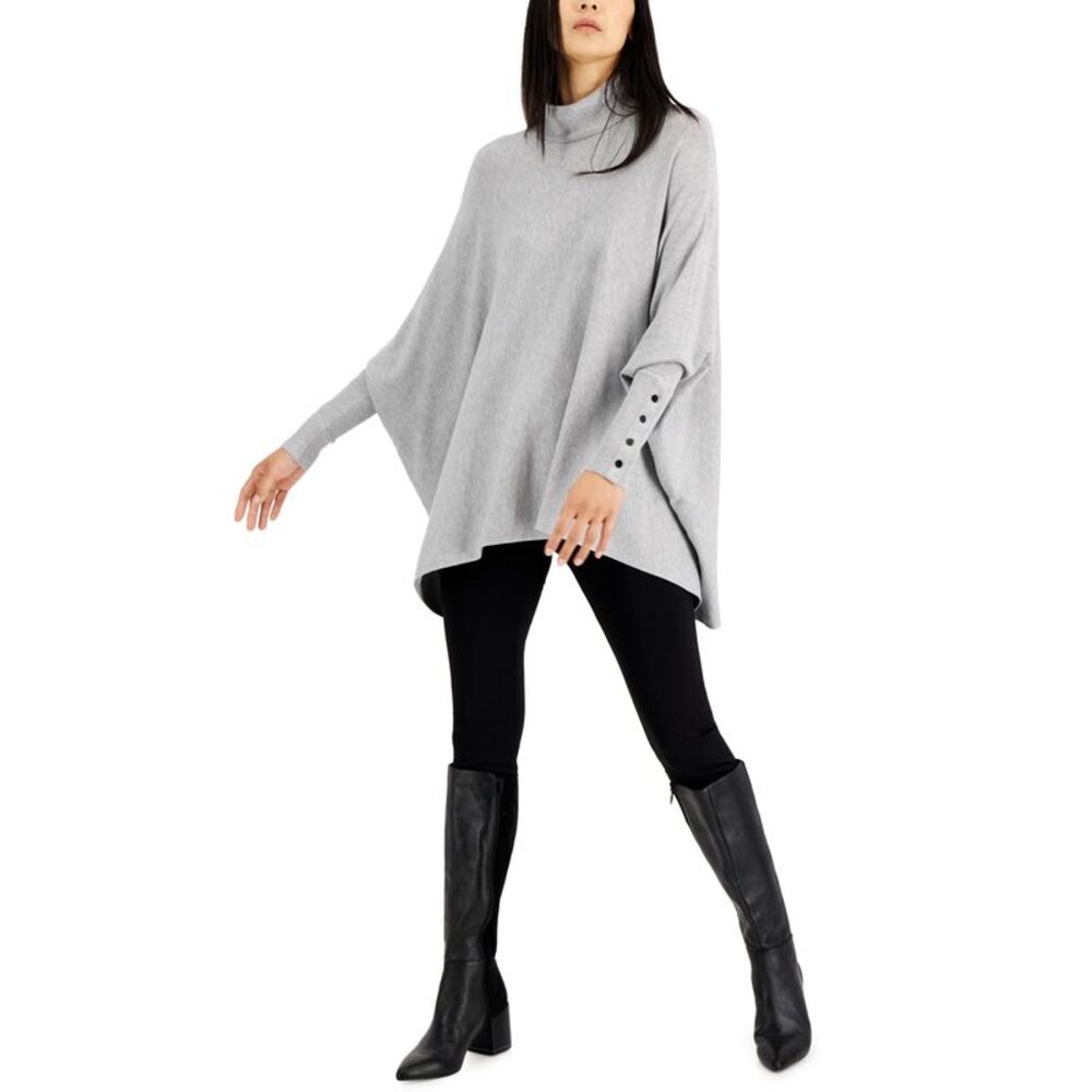 Alfani Women's Turtleneck Poncho Sweater
